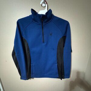 Spyder FlexFleece Quarter-Zip | Blue & Black Ski Pullover  #247